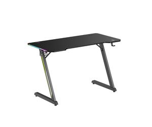 Bureau Gaming avec éclairage RGB, Noir