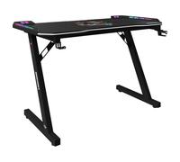 Bureau gaming avec led et support rabattable pour casque et gobelet noir - minecraft TU