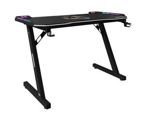 Bureau Gaming Avec Led Et Support Rabattable Pour Casque Et Gobelet Noir - Minecraft TU