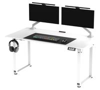 Bureau Gaming, Bureau Assis Debout, Reglable Électrique, avec Accessoires - Jusqu’à 3 écrans - 160x75 cm, Blanc/Blanc - ULTRADESK