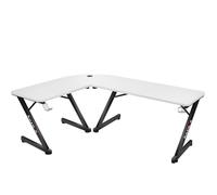 Huzaro Bureau gaming d'angle Hero 7.0 - Plateau carbone, forme en L, ergonomique - Noir/Blanc