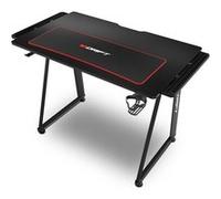 DRIFT GAMING -DRDZ75- Table de Jeu avec Plateau en Fibre de Carbone recouvert d'un Tapis Pleine Grandeur, Support pour Tasses et écouteurs, Pieds réglables, Couleur Noire