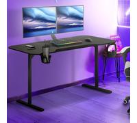 IDMarket - Bureau Gaming Droit 120 cm Noir Alexis Porte-gobelet et Crochet pour Casque