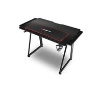 DRIFT GAMING -DRDZ75- Table de Jeu avec Plateau en Fibre de Carbone recouvert d'un Tapis Pleine Grandeur, Support pour Tasses et écouteurs, Pieds réglables, Couleur Noire