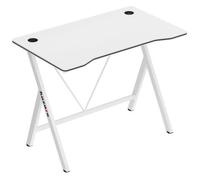 Bureau gaming HUZARO HERO 1.4 Blanc, Bureau Ergonomique, PC Gaming, Informatique, Gamer, Bureau Jeux, 100x50x75cm