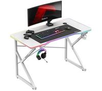 Bureau gaming - HUZARO - Hero 1.7 - Éclairage LED 366 modes - Support casque - Porte-gobelet