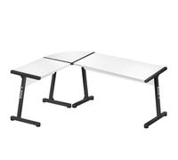 Bureau gaming HUZARO HERO 6.0 Blanc Noir, Bureau d'angle, 147×112cm, PC Gaming, Informatique, Bureau PC, Ergonomique, Carbon
