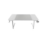Bureau Gaming Mars Gaming MGD-X140W Blanc 140x60cm, Plateau Fibre de Carbone, Cadre Acier Blanc, Gestion Câbles, Supports Casque/Boisson, Tapis XXL 80x55cm Inclus