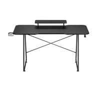 Bureau Gaming OPLITE ATIKA T10 XL Noir - Plateau en mélaminé et piètement en acier noir