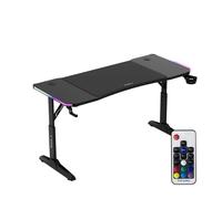 Huzaro Bureau Gaming Hero 3.6 RVB – réglable 56–79 cm, plateau 140×60 cm, tapis XXL inclus, noir