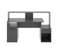 Bureau Gaming Table de jeu coloris graphite - Longueur 153,5 x Profondeur 62-68.5 x Hauteur 84.2-97 cm