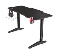 Bureau Gaming XL 140x66 cm - TRUST GAMING - GXT 1175 Imperius - Tapis de Souris Intégral - Structure Acier - Noir