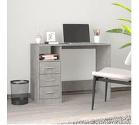 Bureau - GOTOTOP - DX6086 - Gris béton - 102x50x76 cm - 3 tiroirs - Bois d'ingénierie