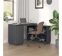 Bureau Gris 110x50x75 cm Bois Massif de Pin Table de Travail Ordinateur vidaXL