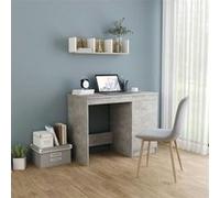 Bureau Gris béton 100x50x76 cm Bois d ingénierie