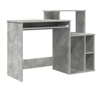Bureau gris béton 120,5 x 44 x 88,5 cm en bois ingénierie | 1 tiroir, étagères intégrées, forme rectangulaire, poids maximum 75 kg, bureau à domicile, espaces partagés, usage domestique