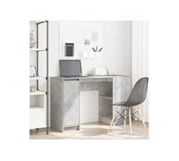 vidaXL Bureau gris béton 120x42x76 cm bois d ingénierie