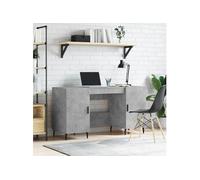 vidaXL Bureau gris béton 140x50x75 cm Bois composite