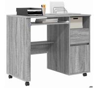 Bureau Gris, CLOUD, Table à écrire, Pour 1 personne, avec roues Gris Sonoma 91x50x77 cm ,bois d'ingénierie BBB1063