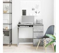 Bureau Gris, CLOUD, Table à écrire, Pour 1 personne, Gris béton 90x45x76 cm Bois d’ingénierie BBB416