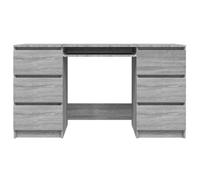 Bureau Gris, CLOUD, Table à écrire, Pour 1 personne, Sonoma gris 140x50x77 cm ,bois d'ingénierie BBB478