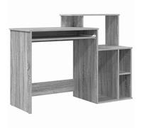 Bureau gris Sonoma 120,5 x 44 x 88,5 cm Bois Engineered | Étagère intégrée, étagères larges, design rectangulaire minimaliste, bureau à domicile, espaces partagés, bois