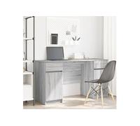 vidaXL Bureau Gris Sonoma 140×49×76 cm – Bois d'ingénierie, design épuré, rangement généreux