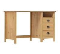 vidaXL Bureau Hill avec 3 tiroirs Pin solide 120 x 50 x 74 cm