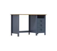 Bureau Hill avec 3 tiroirs Gris 120x50x74 cm Pin solide