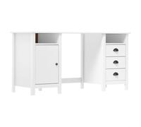 Vidaxl Bureau Hill Blanc 150x50x74 Cm Bois De Pin Solide Blanc