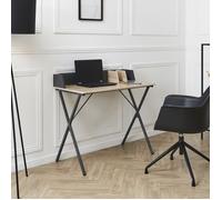 Home Deco Factory – Bureau Brice HD6424, design épuré pour télétravail, 84×90×50 cm, gris