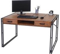 Bureau HWC-A27, table de bureau informatique, 122x70cm structure 3D ~ aspect chêne sauvage