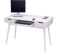 Bureau HWC-A70b, table de bureau informatique, MDF 120x55cm ~ blanc