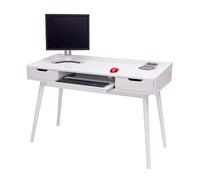 Bureau HWC-A70b, table pour ordinateur, MDF 120x55cm blanc