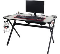 Bureau HWC-F11, bureau informatique pour jeunes, gaming 120x75cm MVG noir