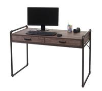 Bureau HWC-F58, table de bureau informatique, design industriel 75x120x60cm structure 3D ~ brun aspect chêne sauvage