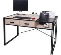 Bureau HWC-H91, Table de bureau informatique, Industrial 76x120x70cm ~ Aspect chêne