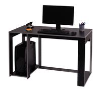 Bureau HWC-J26, bureau informatique table de bureau, 120x60x76cm noir-gris