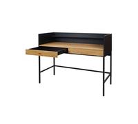 Bureau HWC-J79 tiroir 120x50cm bois métal imitation chêne