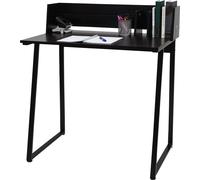 Bureau HWC-K69, Table pour Ordinateur Portable Bureau, 82x51cm Structure 3D, métal MDF - Noir