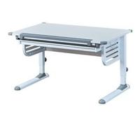 Inter Link - Bureau réglable en Hauteur - Bureau Enfant - Bureau élève - Tiroir avec Fonction Push - Plan de Travail inclinable - Rangement pour Cartable - en métal Gris/Blanc - Skalare