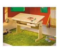 Inter Link – Bureau étudiant – Bois massif MDF peint en blanc – 109×63–96×55 cm