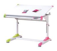 Bureau Inclinable pour enfant en coloris Blanc/Rose-Vert, Dim : 66 x 100 x 84 cm -PEGANE- Blanc G