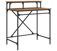 Bureau Industriel Bois 80 x 50 x 90 cm | Pieds en acier, Étagères de rangement, Finition bois d'ingénierie, Style moderne