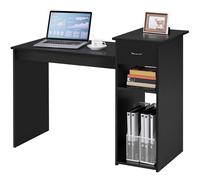 Bureau Informatique 112x50x82 cm-avec Tiroir et Étagères de Rangement-Poste de Travail pour Bureau/Bibliothèque-Noir - YAHEETECH