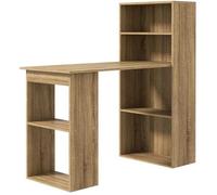 HomCom – Bureau informatique avec 6 compartiments ouverts 120×55×120 cm chêne