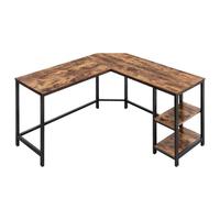 Bureau Informatique "Alinru" - 138 X 138 X 75 Cm - Marron Rustique/Noir Noir