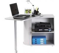 Bureau Informatique Alu Table Pivotante et Rangement - Top Secret 300 - L 105 x l 55 x H 74.7 cm Blanc G