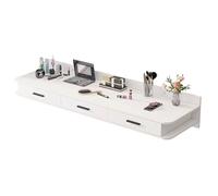 Bureau Informatique avec 2 tiroirs Bureau Suspendu Mural Coiffeuse en Bois Design Contemporain avec tiroirs for Salon Domicile(A,60cm24in)