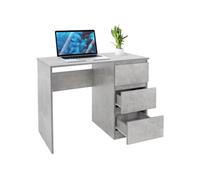 Bureau informatique avec 3 tiroirs table de travail gris ML-DESIGN